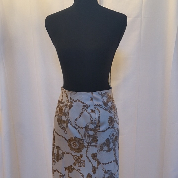 Polly Elegant Chain Print Midi Skirt - Picture 3 of 7